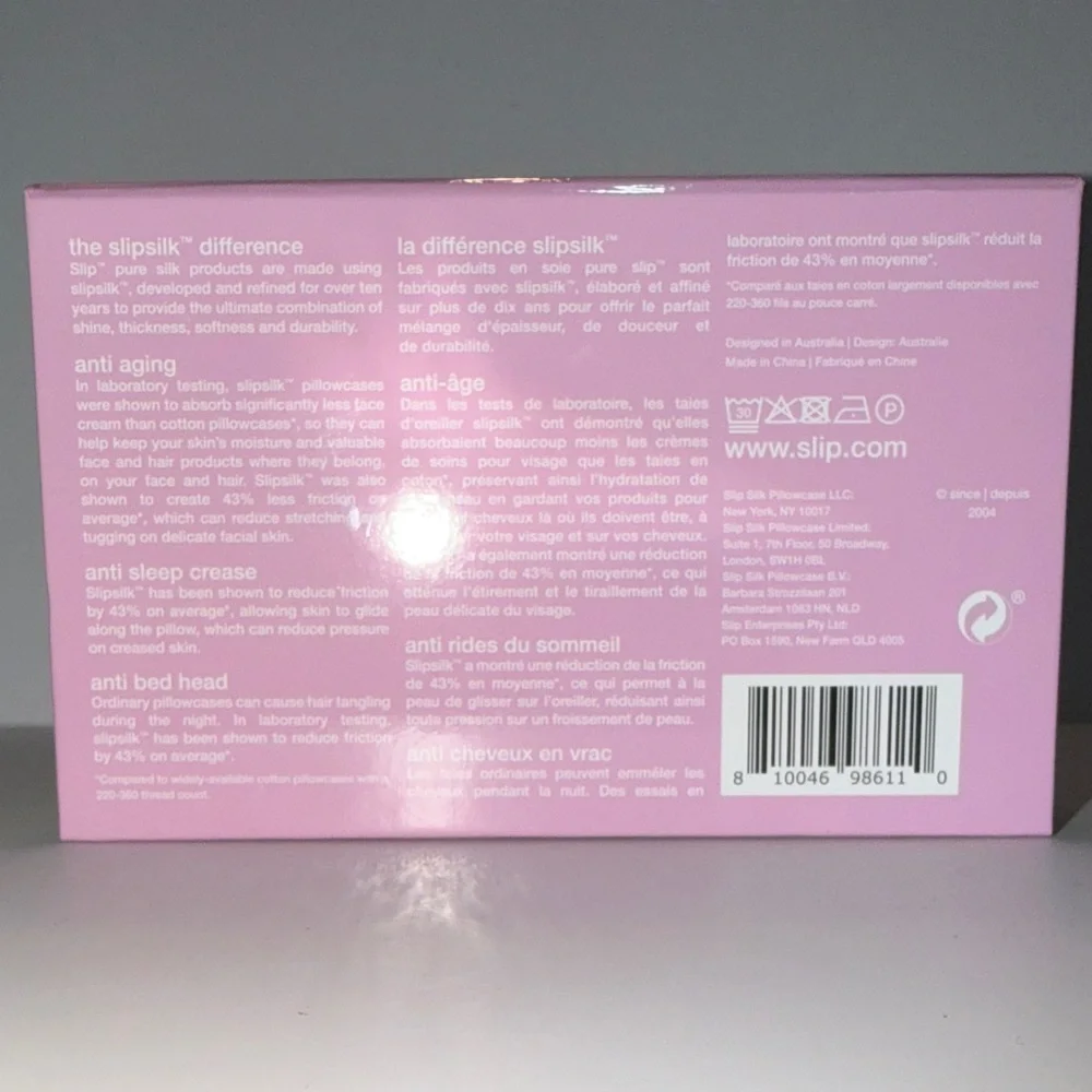 SLIP SILK 100% Pure Momme Silk QUEEN PILLOWCASE in Wildflower (Pink) NEW IN BOX! - Picture 11 of 16